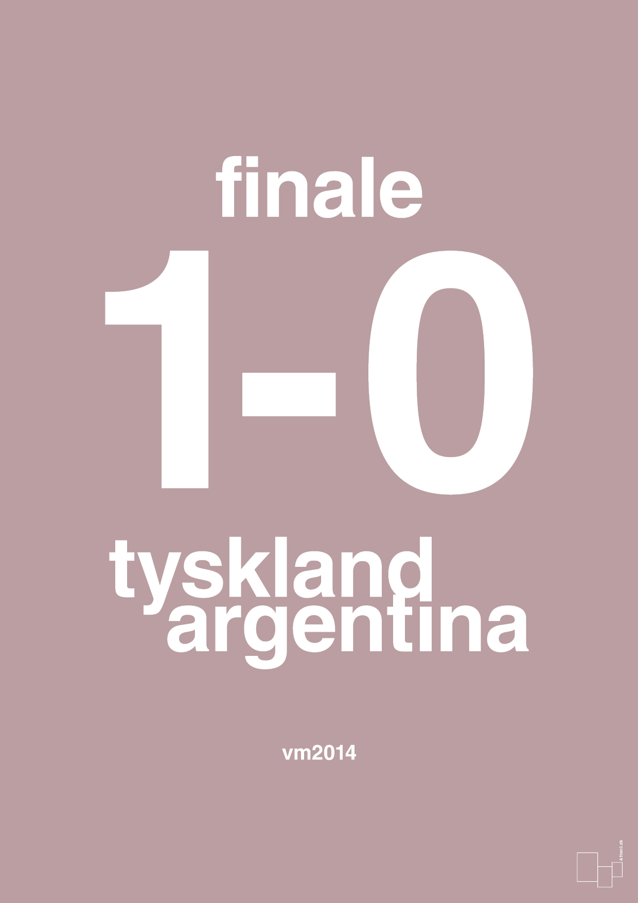 plakat: resultat for fodbold vm finalen i 2014 - light rose-Fodbold-A1two3