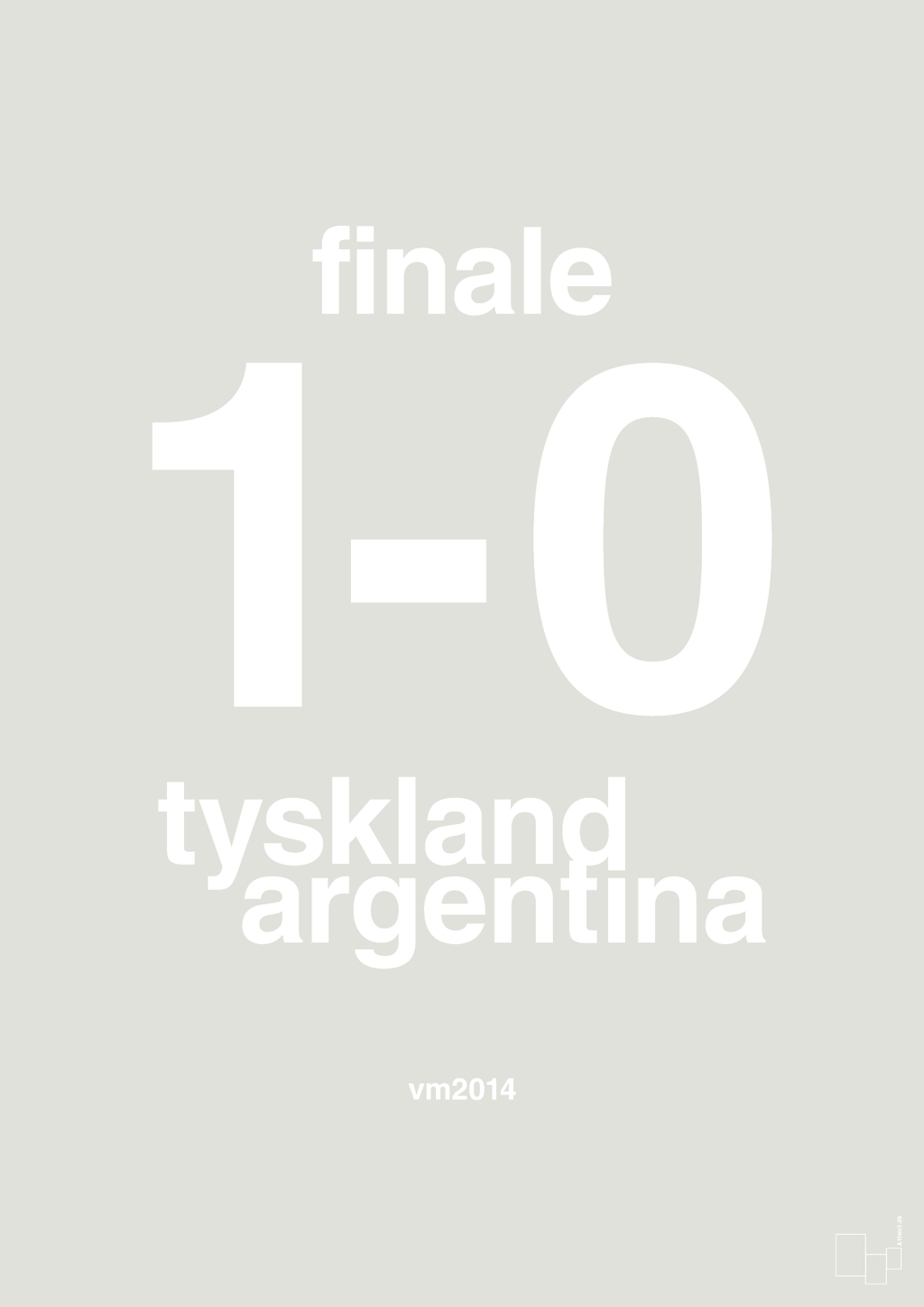 plakat: resultat for fodbold vm finalen i 2014 - painters white-Fodbold-A1two3
