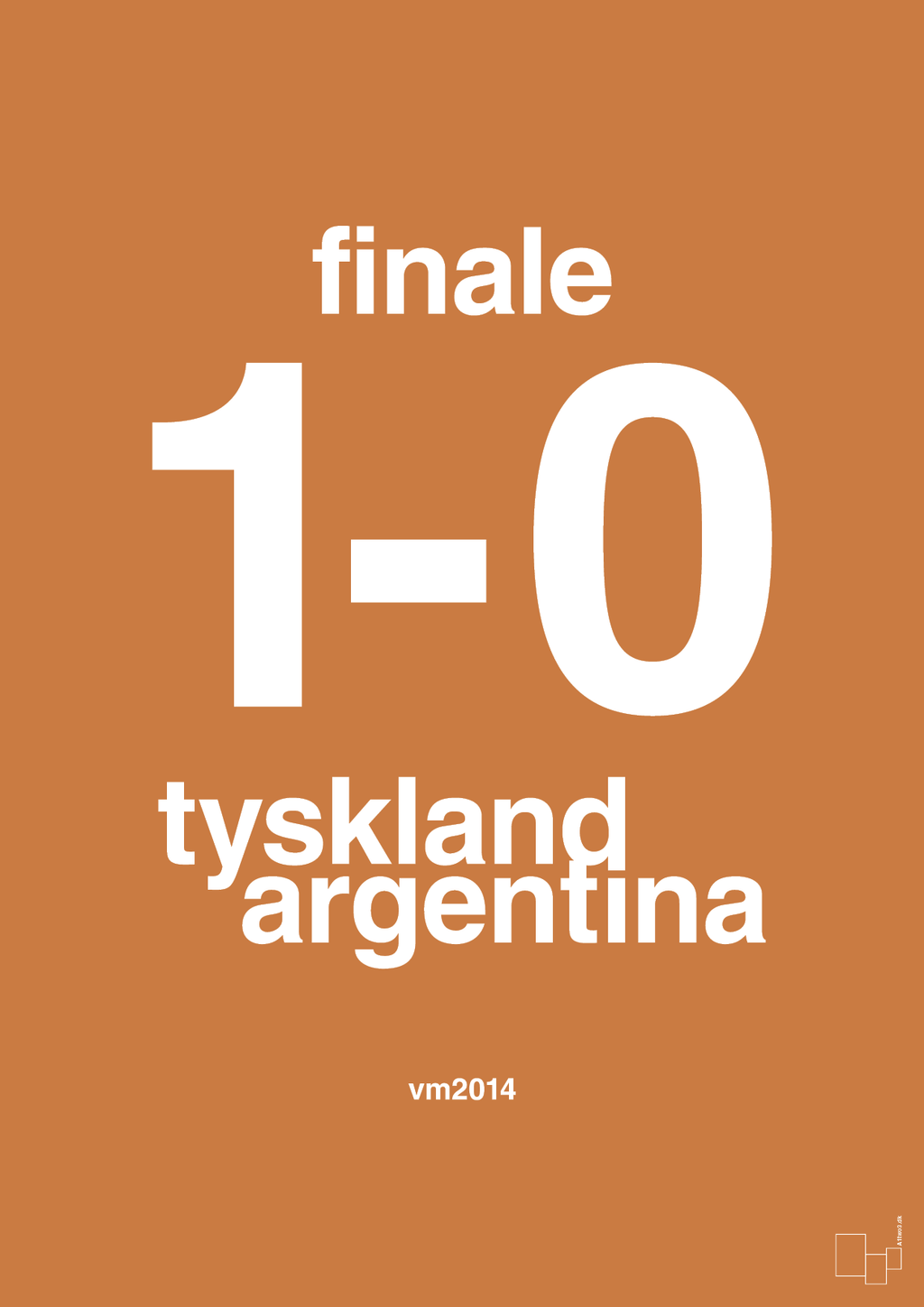 plakat: resultat for fodbold vm finalen i 2014 - rumba orange-Fodbold-A1two3
