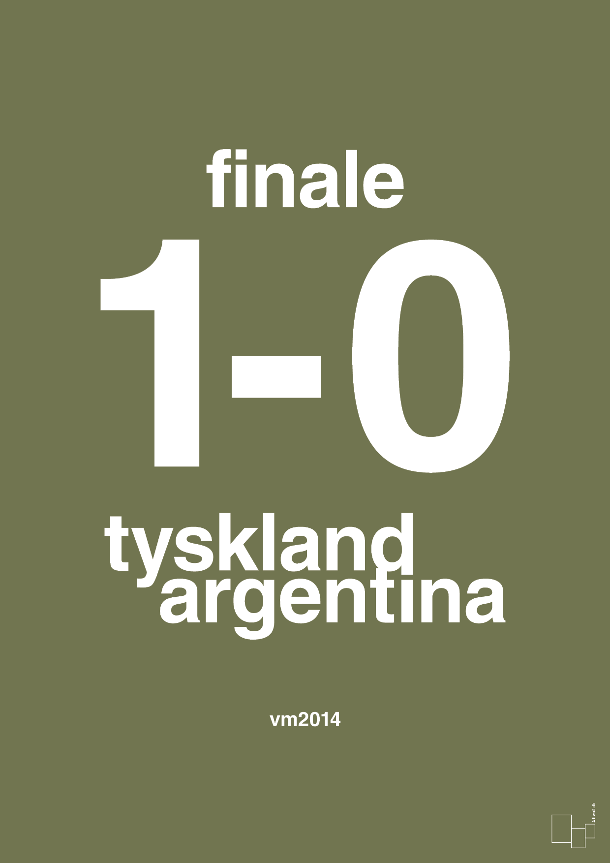 plakat: resultat for fodbold vm finalen i 2014 - secret meadow-Fodbold-A1two3