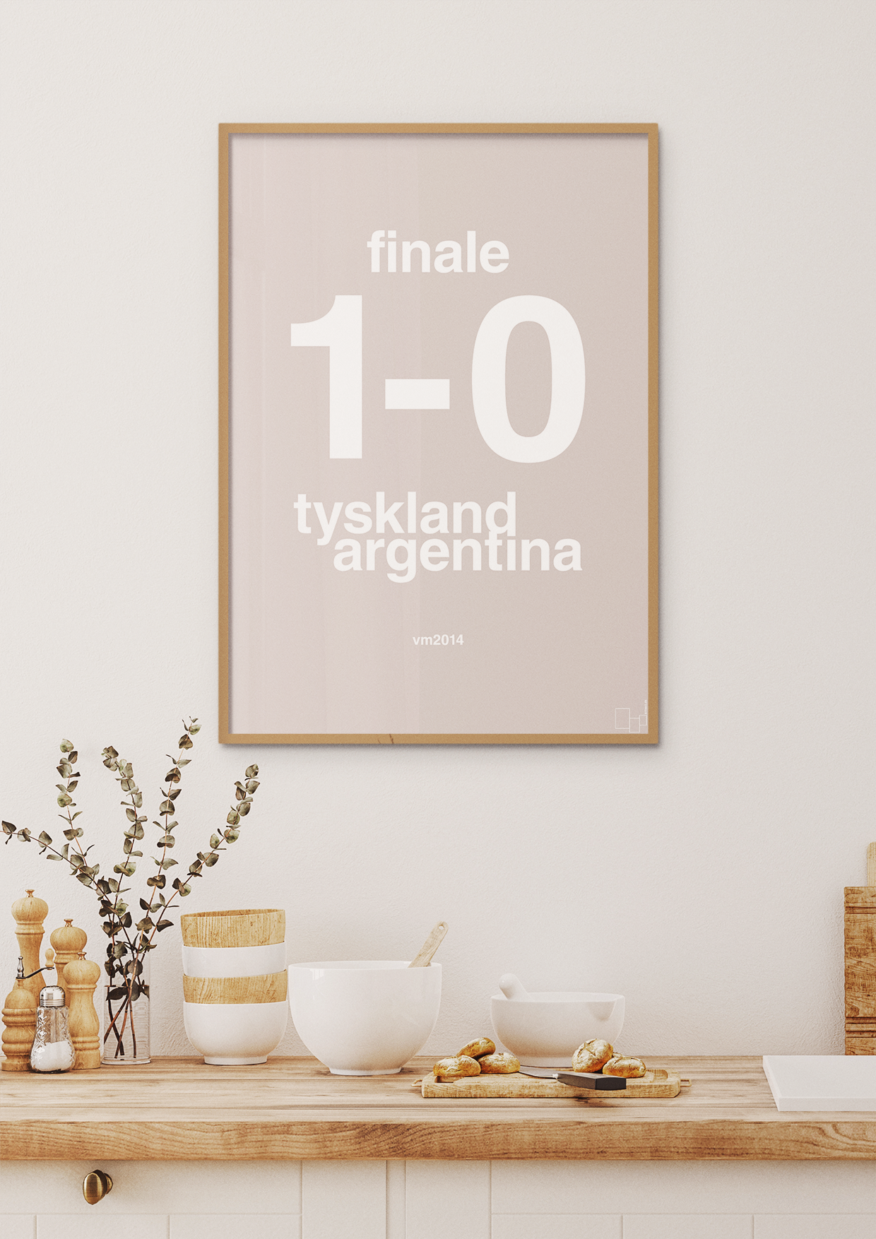plakat: resultat for fodbold vm finalen i 2014 - graphic charcoal-Fodbold-A1two3