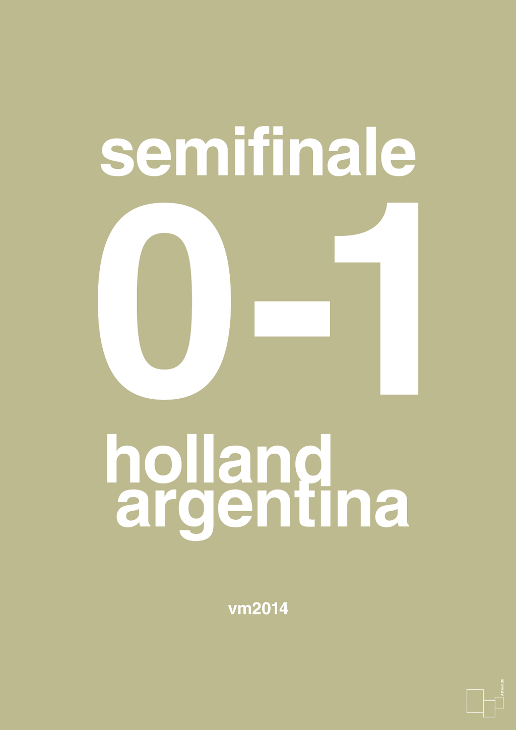 plakat: resultat for fodbold vm semifinale A i 2014 - back to nature-Fodbold-A1two3