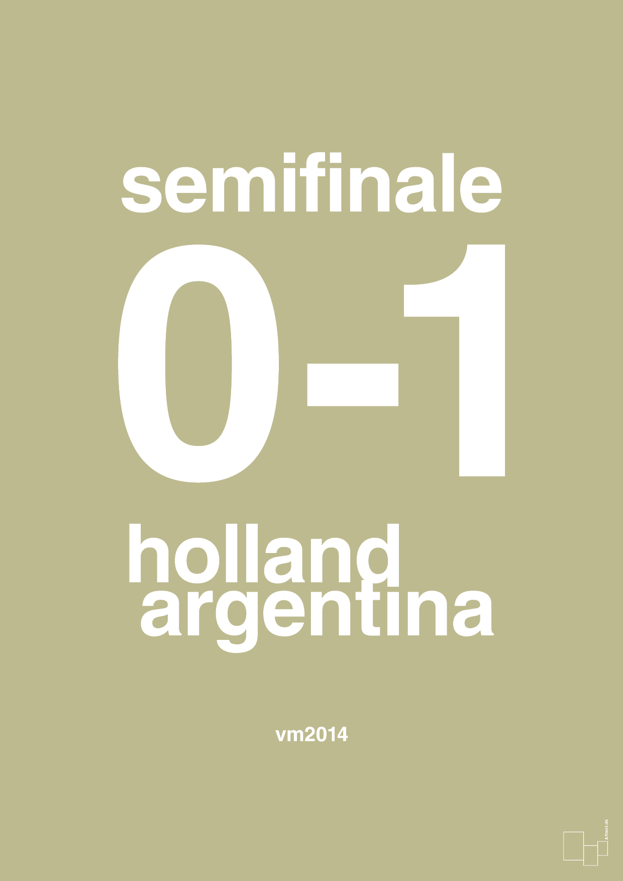 plakat: resultat for fodbold vm semifinale A i 2014 - back to nature-Fodbold-A1two3