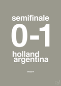 plakat: resultat for fodbold vm semifinale A i 2014 - battleship gray-Fodbold-A1two3