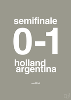 plakat: resultat for fodbold vm semifinale A i 2014 - battleship gray-Fodbold-A1two3
