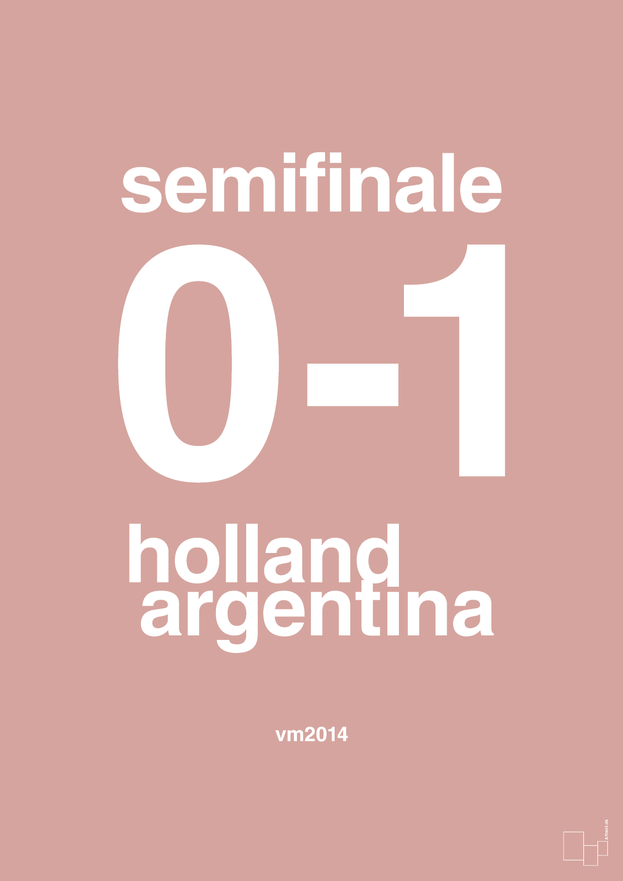 plakat: resultat for fodbold vm semifinale A i 2014 - bubble shell-Fodbold-A1two3