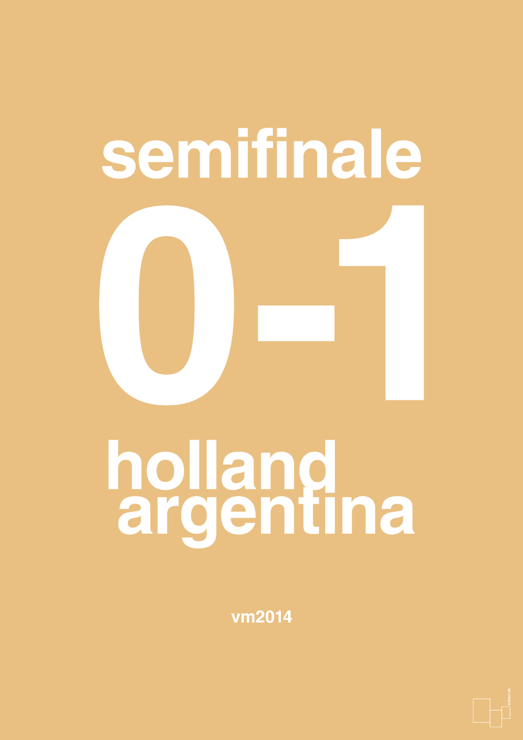 plakat: resultat for fodbold vm semifinale A i 2014 - charismatic-Fodbold-A1two3