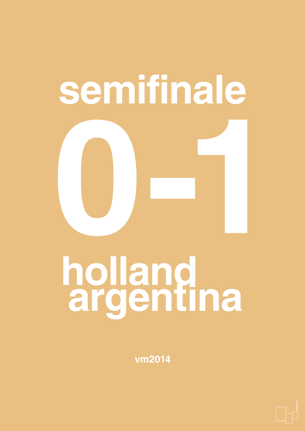 plakat: resultat for fodbold vm semifinale A i 2014 - charismatic-Fodbold-A1two3