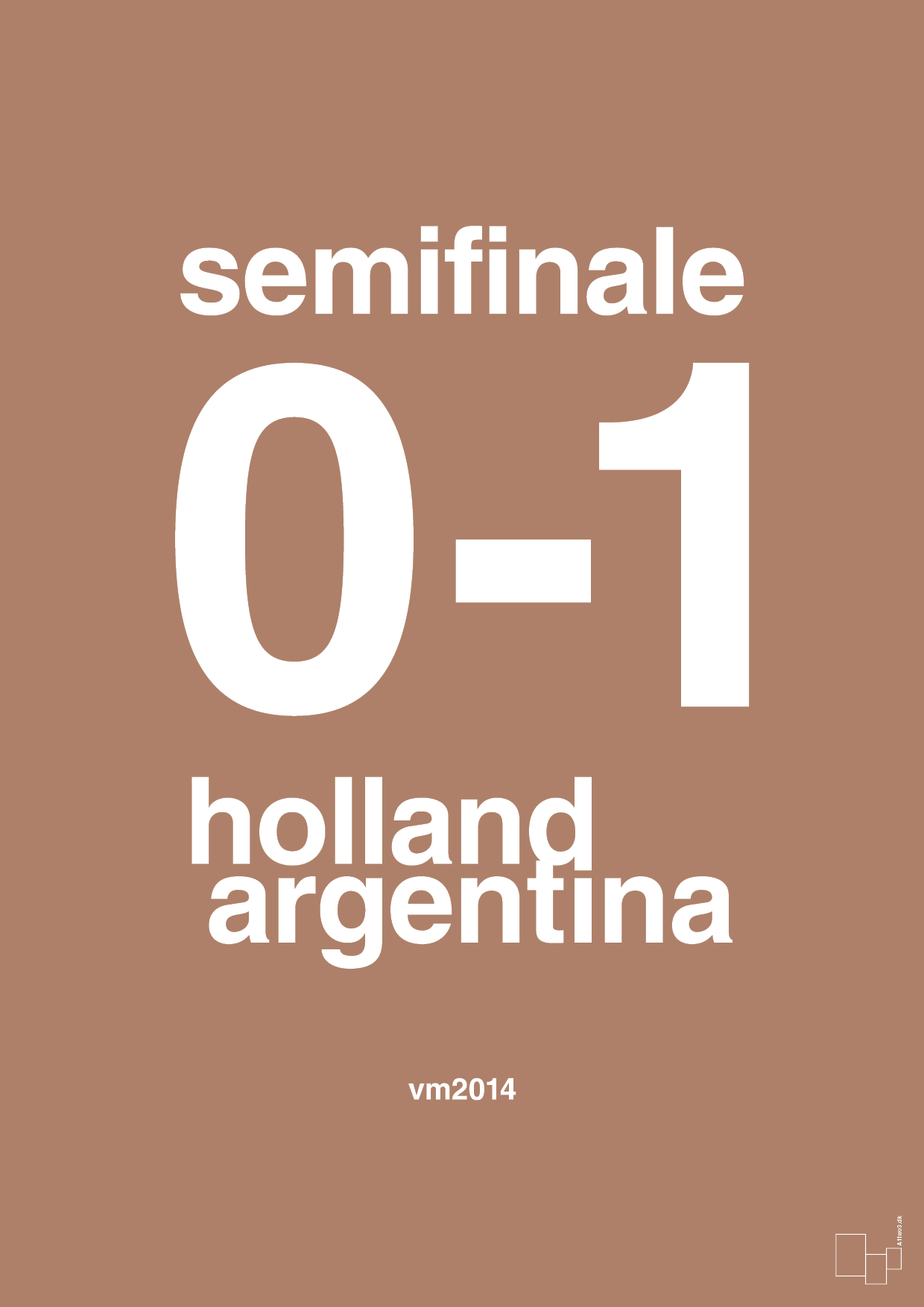 plakat: resultat for fodbold vm semifinale A i 2014 - cider spice-Fodbold-A1two3