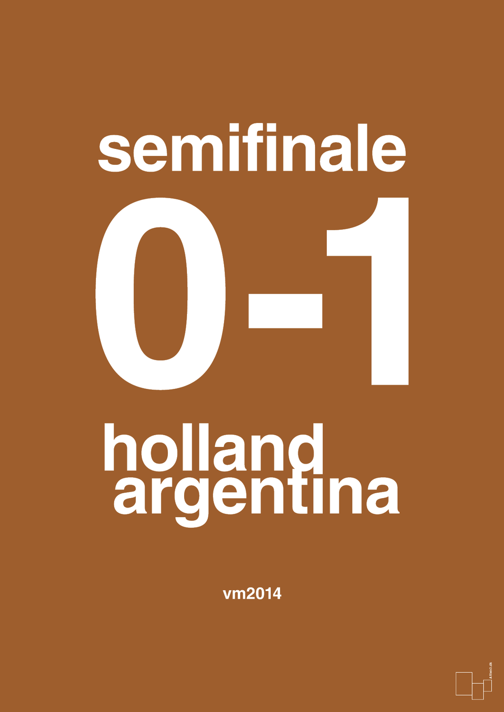 plakat: resultat for fodbold vm semifinale A i 2014 - cognac-Fodbold-A1two3