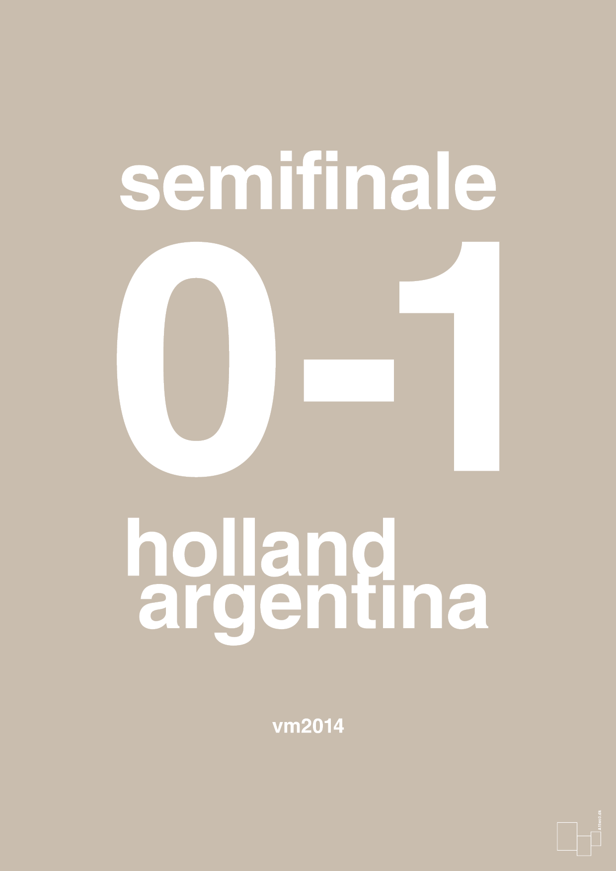 plakat: resultat for fodbold vm semifinale A i 2014 - creamy mushroom-Fodbold-A1two3