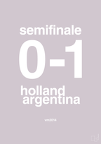 plakat: resultat for fodbold vm semifinale A i 2014 - dusty lilac-Fodbold-A1two3