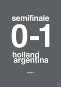 plakat: resultat for fodbold vm semifinale A i 2014 - graphic charcoal-Fodbold-A1two3