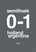 plakat: resultat for fodbold vm semifinale A i 2014 - graphic charcoal-Fodbold-A1two3