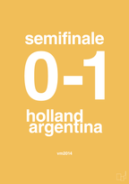 plakat: resultat for fodbold vm semifinale A i 2014 - honeycomb-Fodbold-A1two3