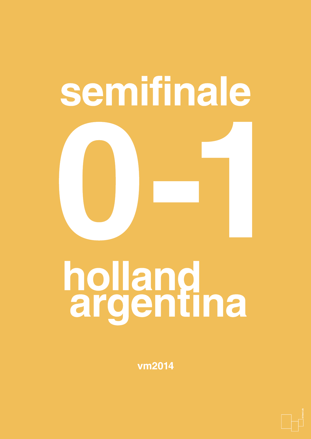 plakat: resultat for fodbold vm semifinale A i 2014 - honeycomb-Fodbold-A1two3