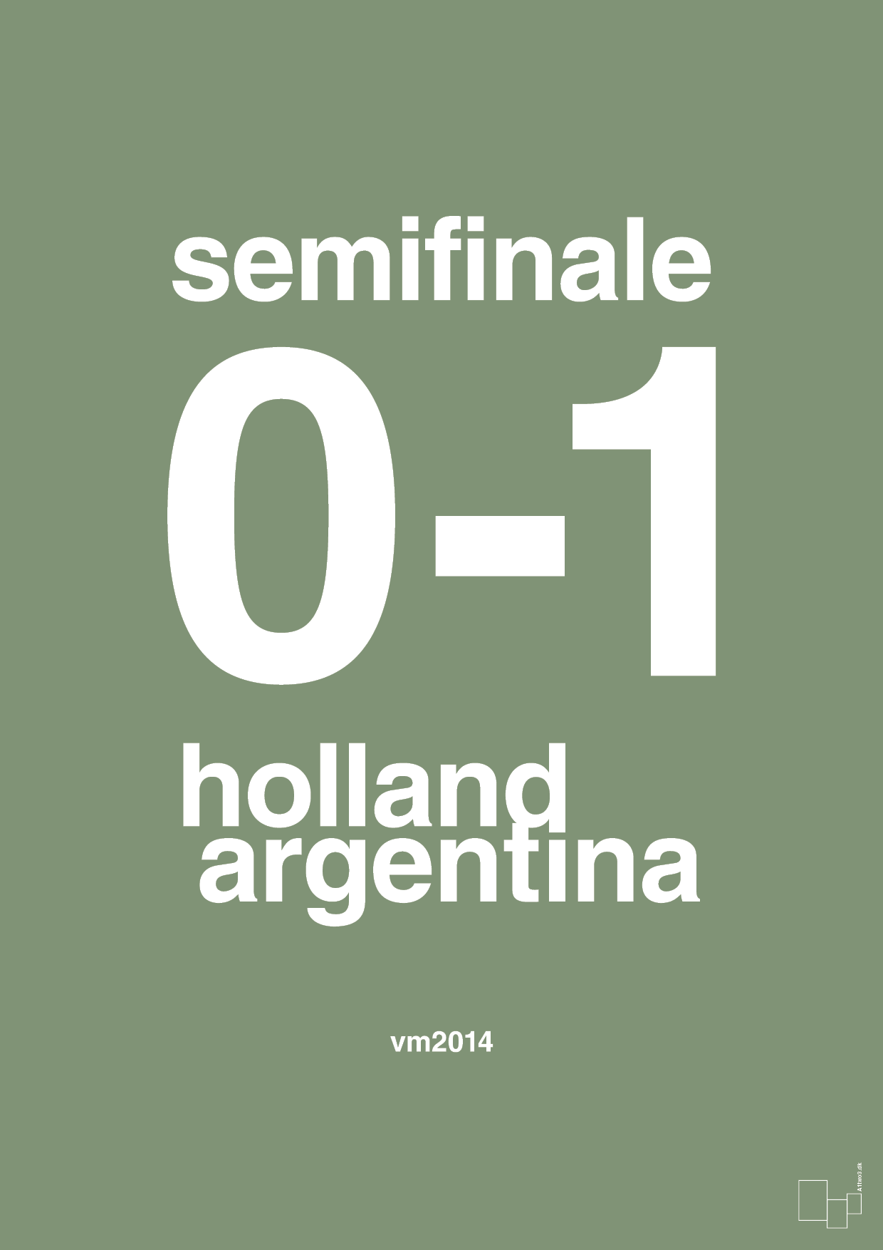plakat: resultat for fodbold vm semifinale A i 2014 - jade-Fodbold-A1two3