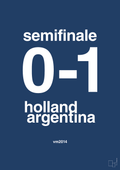 plakat: resultat for fodbold vm semifinale A i 2014 - lapis blue-Fodbold-A1two3
