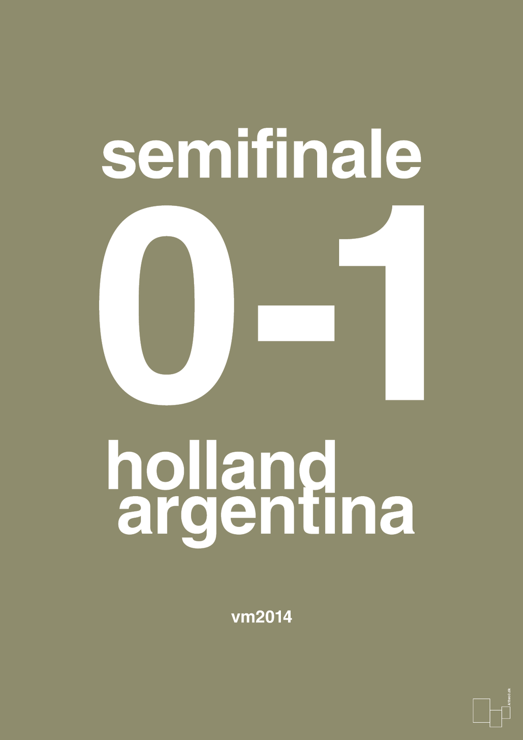 plakat: resultat for fodbold vm semifinale A i 2014 - misty forrest-Fodbold-A1two3