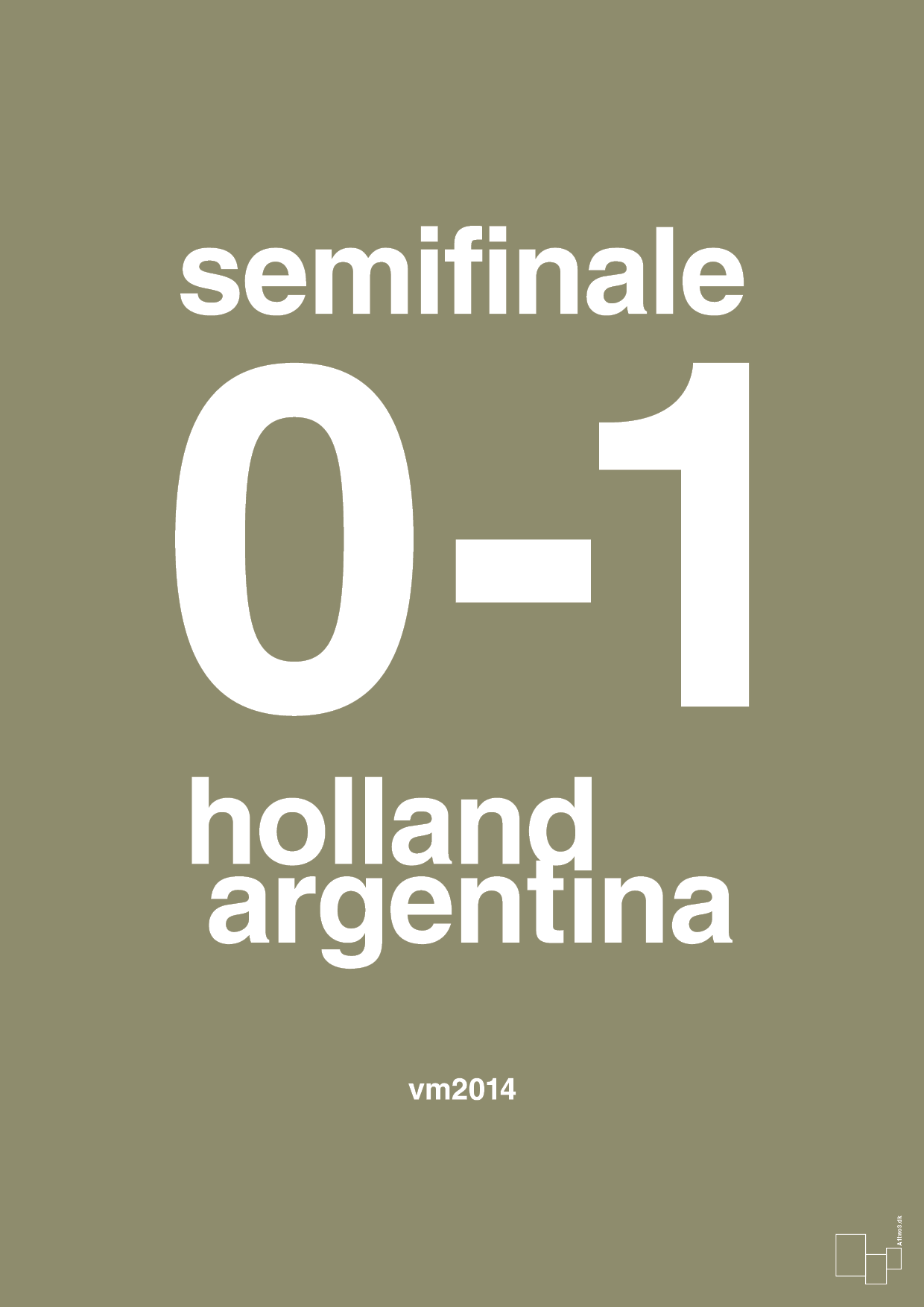 plakat: resultat for fodbold vm semifinale A i 2014 - misty forrest-Fodbold-A1two3