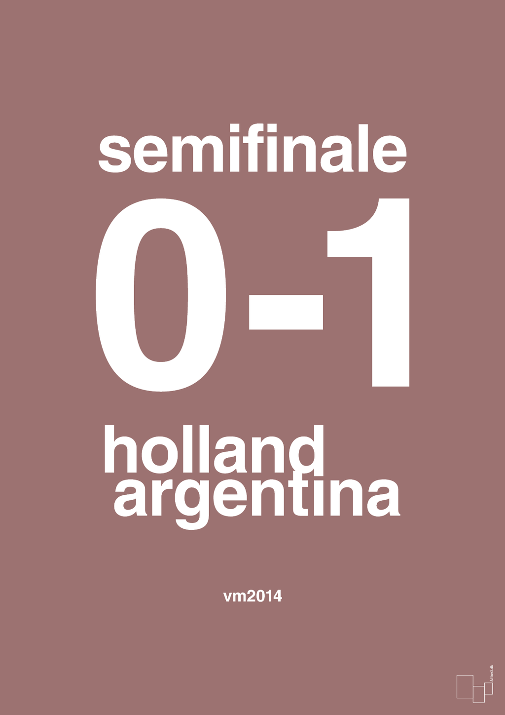 plakat: resultat for fodbold vm semifinale A i 2014 - plum-Fodbold-A1two3