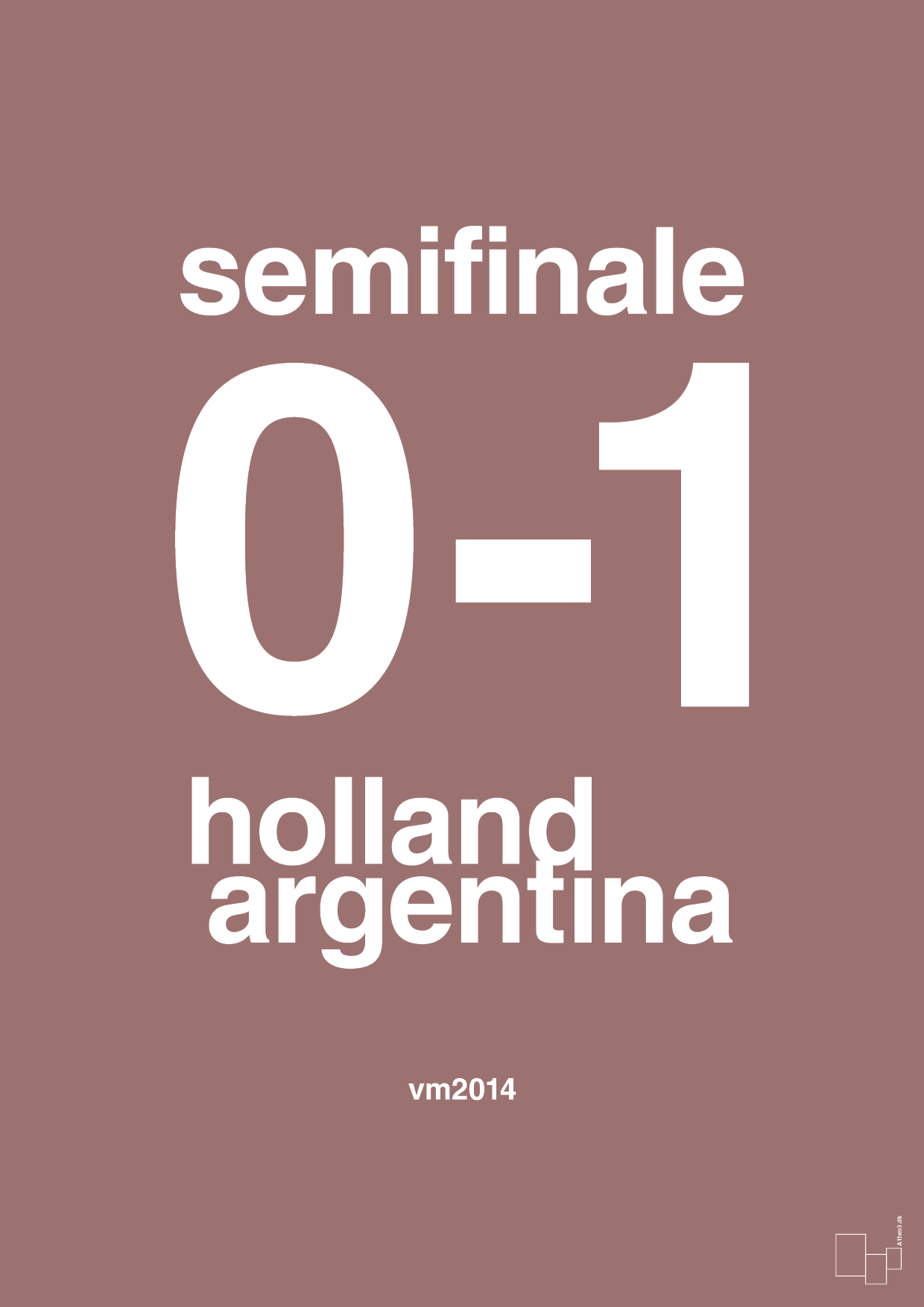 plakat: resultat for fodbold vm semifinale A i 2014 - plum-Fodbold-A1two3