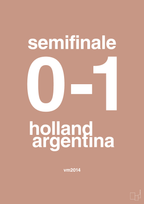 plakat: resultat for fodbold vm semifinale A i 2014 - powder-Fodbold-A1two3
