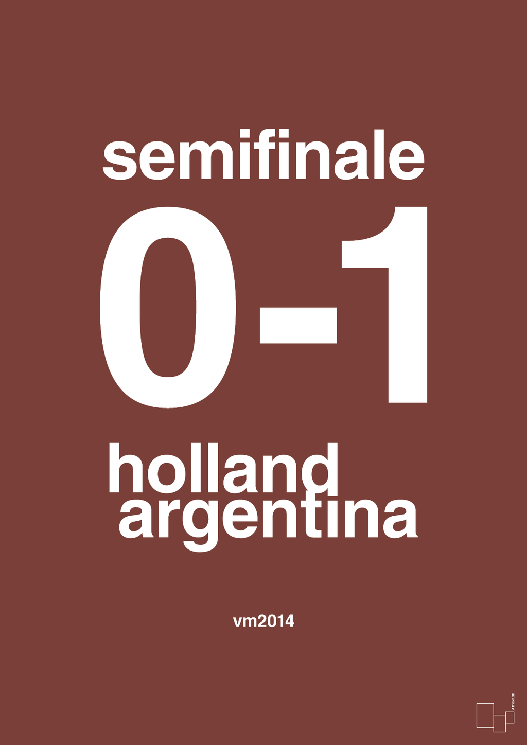plakat: resultat for fodbold vm semifinale A i 2014 - red pepper-Fodbold-A1two3