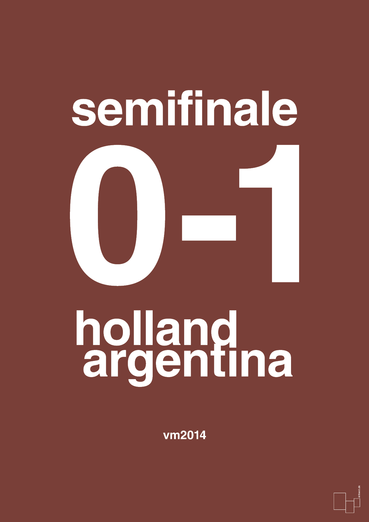 plakat: resultat for fodbold vm semifinale A i 2014 - red pepper-Fodbold-A1two3