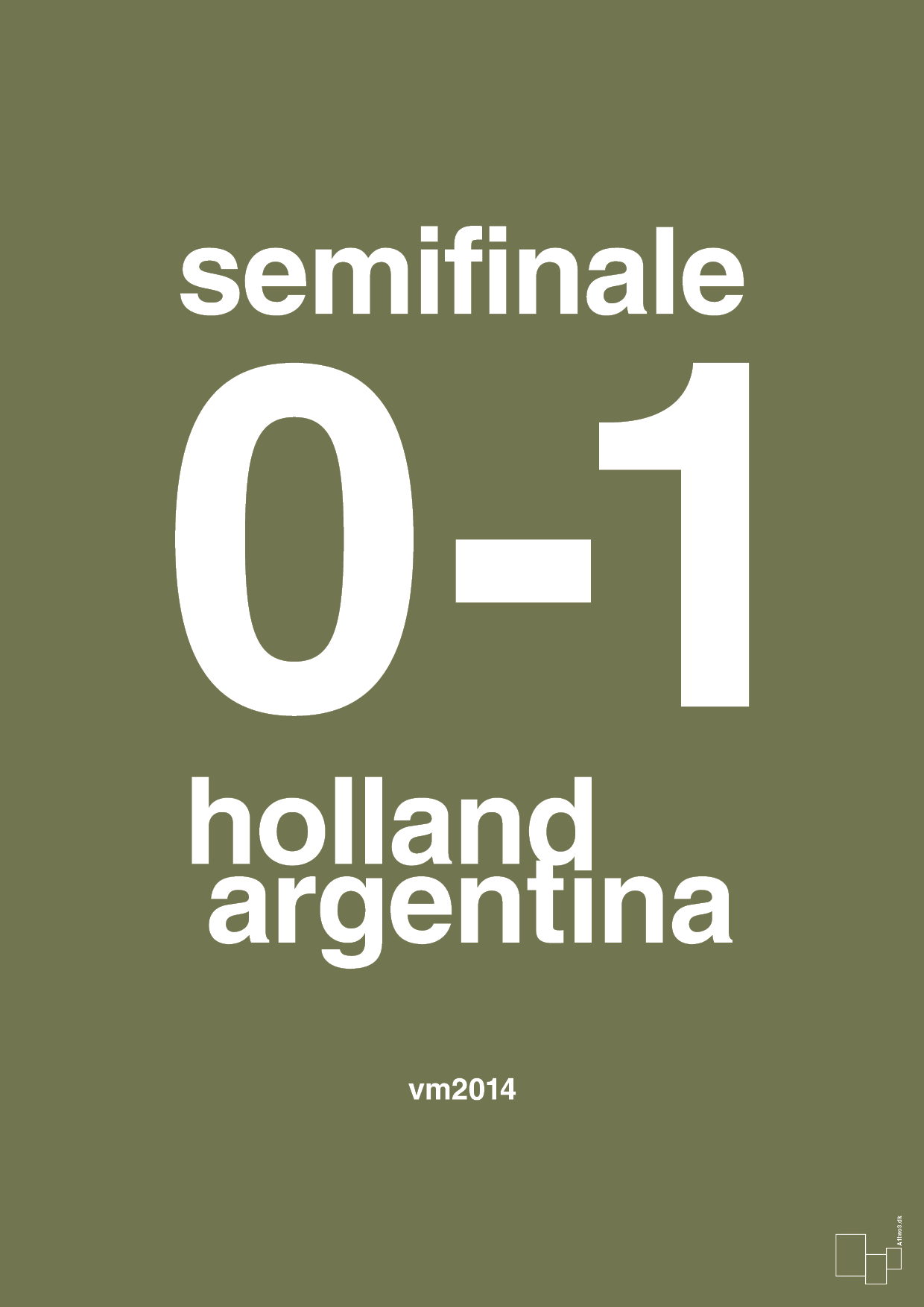 plakat: resultat for fodbold vm semifinale A i 2014 - secret meadow-Fodbold-A1two3