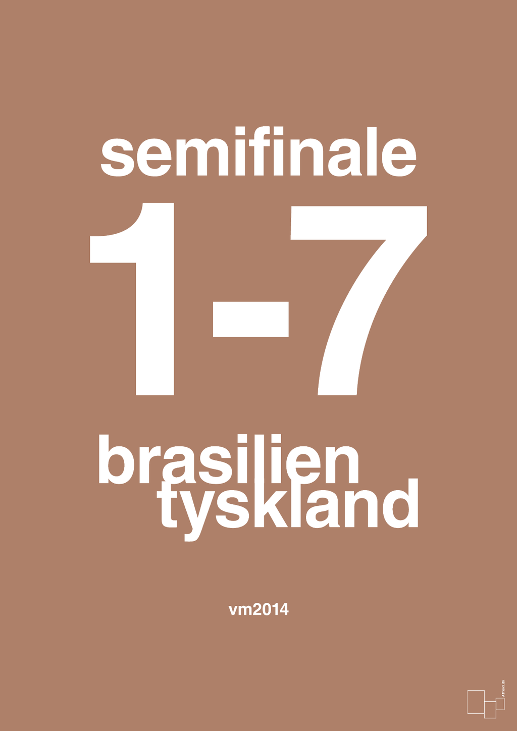 plakat: resultat for fodbold vm semifinale B i 2014 - cider spice-Fodbold-A1two3