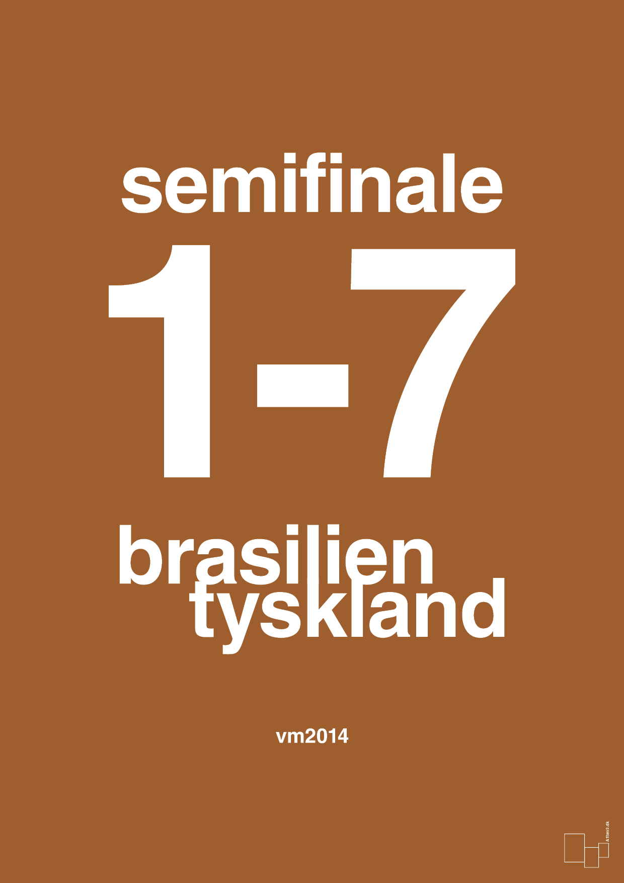 plakat: resultat for fodbold vm semifinale B i 2014 - cognac-Fodbold-A1two3