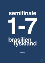 plakat: resultat for fodbold vm semifinale B i 2014 - lapis blue-Fodbold-A1two3