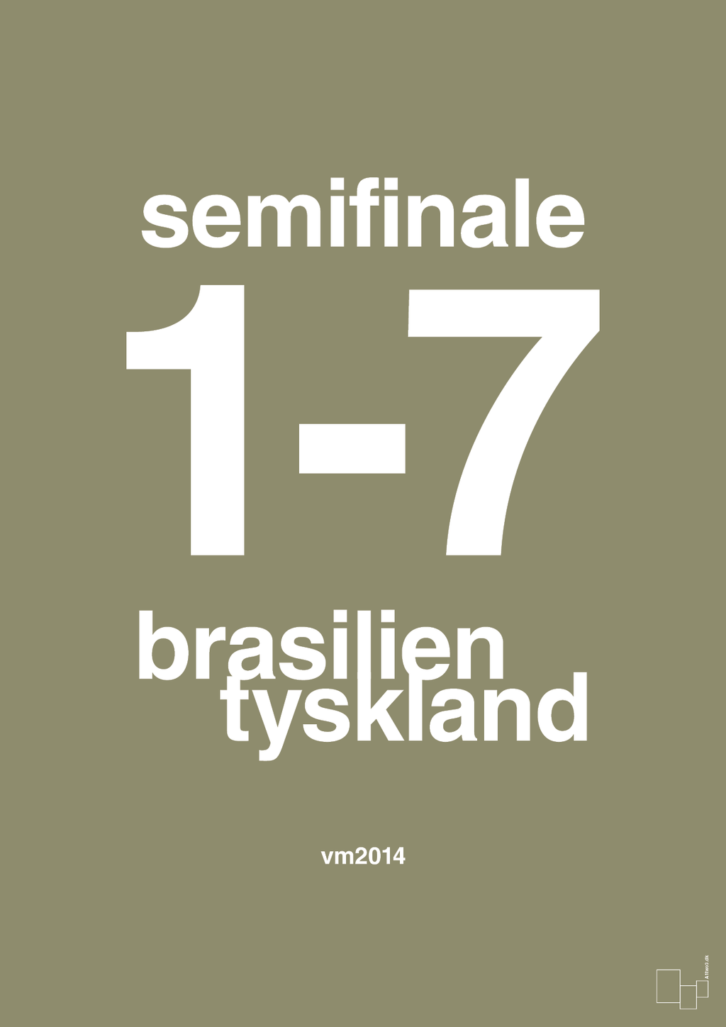 plakat: resultat for fodbold vm semifinale B i 2014 - misty forrest-Fodbold-A1two3
