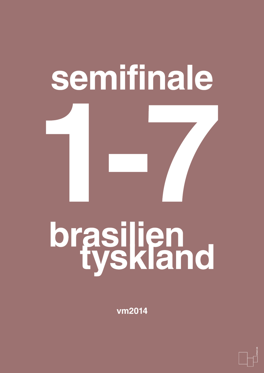 plakat: resultat for fodbold vm semifinale B i 2014 - plum-Fodbold-A1two3