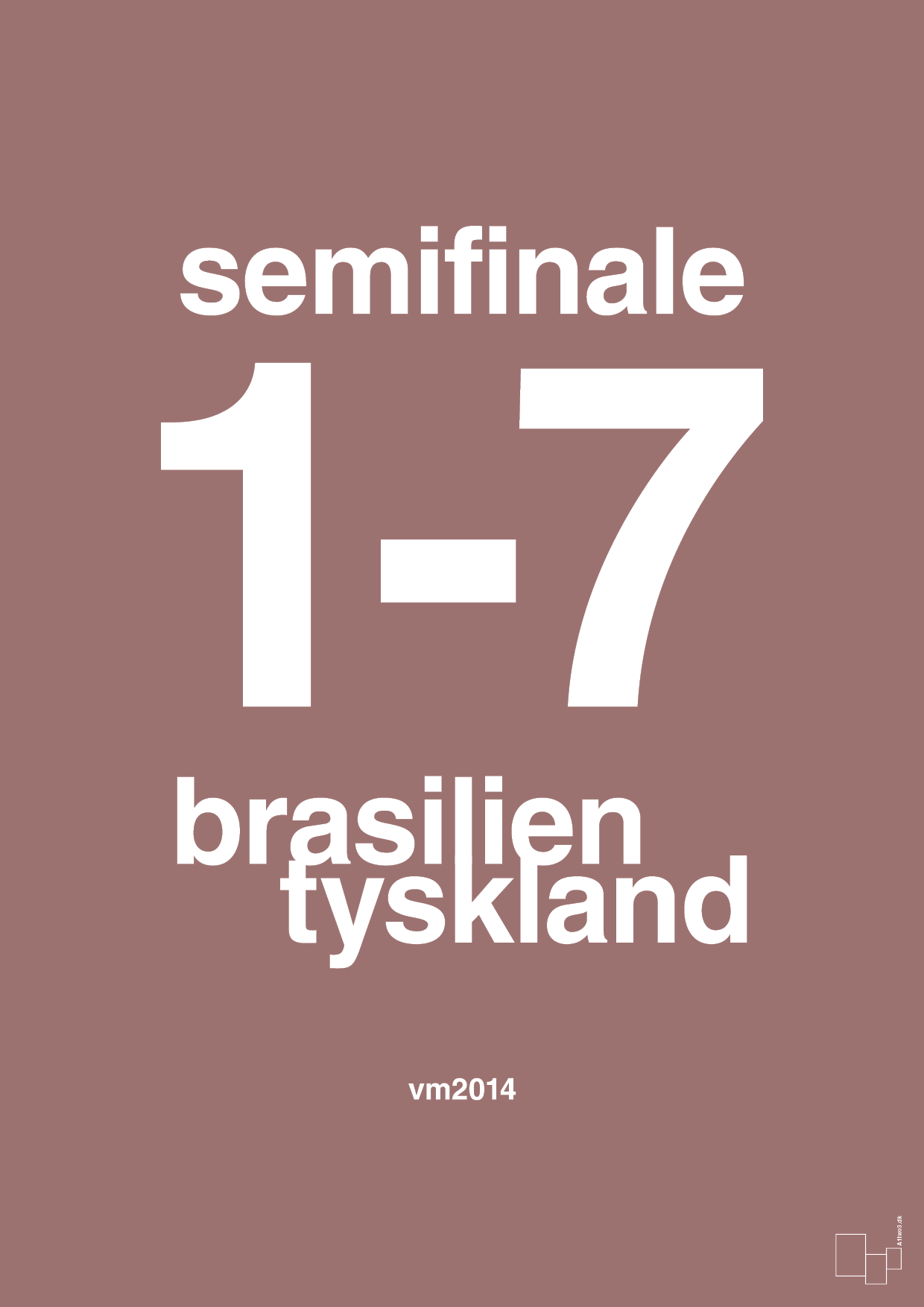 plakat: resultat for fodbold vm semifinale B i 2014 - plum-Fodbold-A1two3