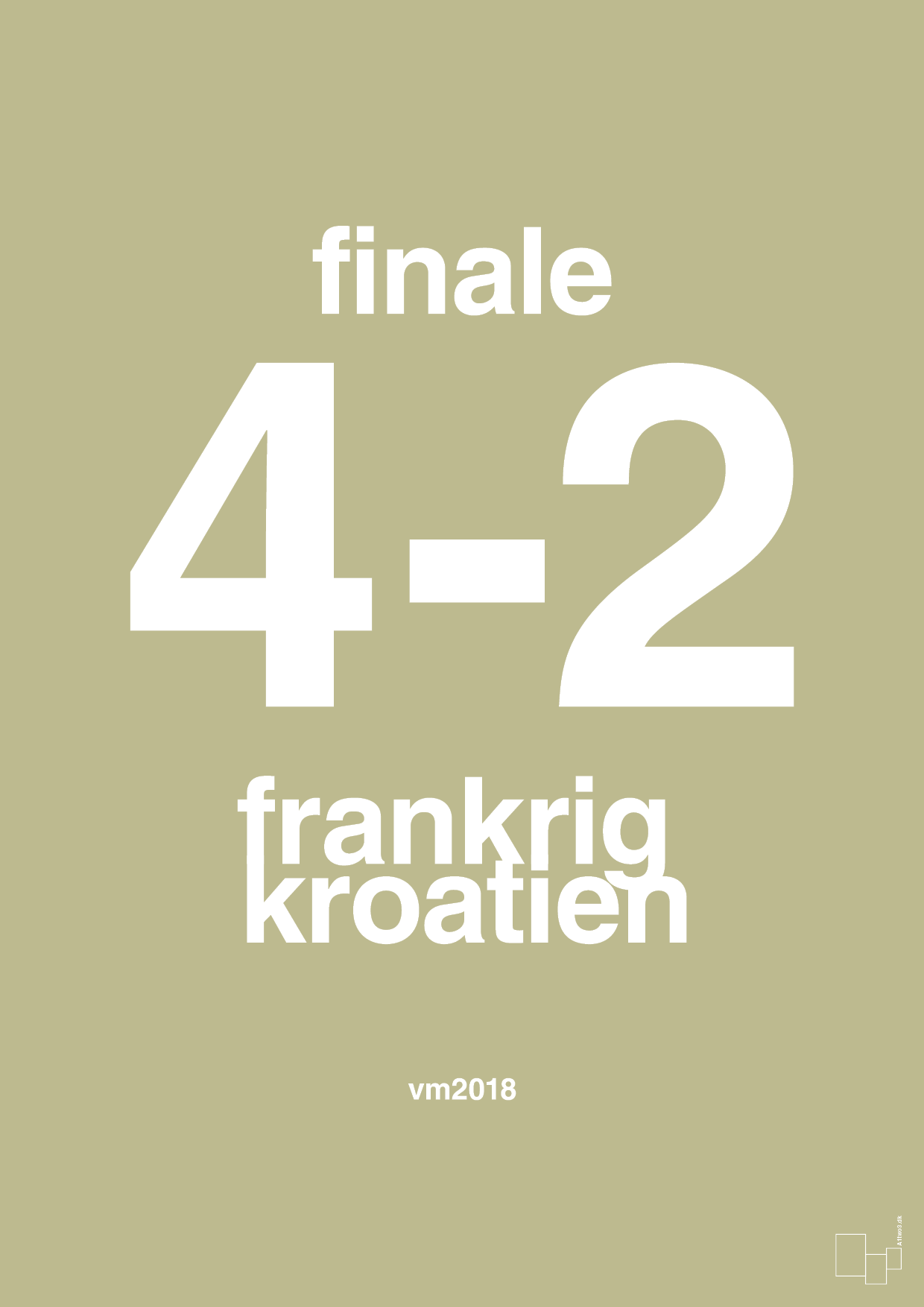 plakat: resultat for fodbold vm finalen i 2018 - back to nature-Fodbold-A1two3