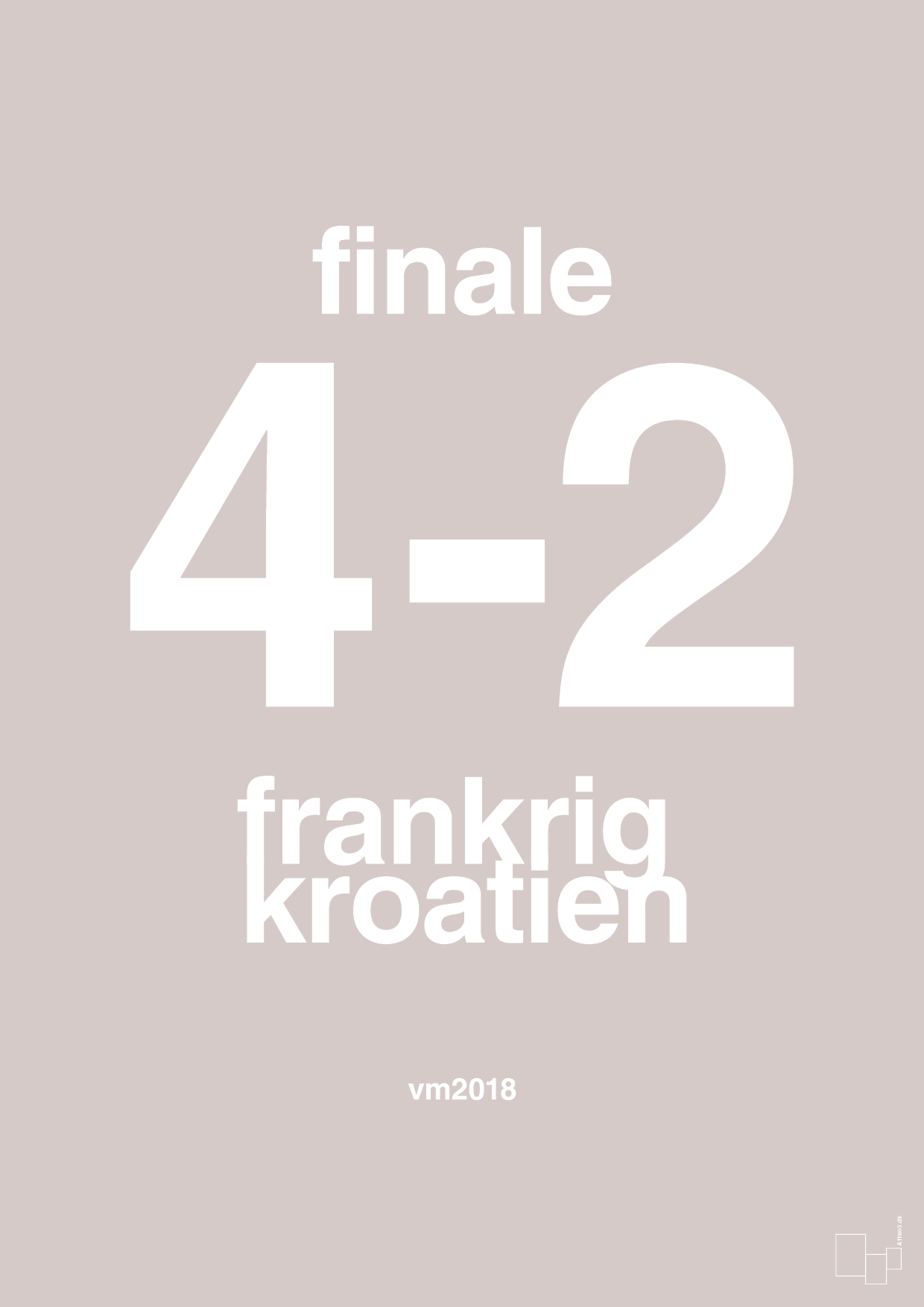 plakat: resultat for fodbold vm finalen i 2018 - broken beige-Fodbold-A1two3