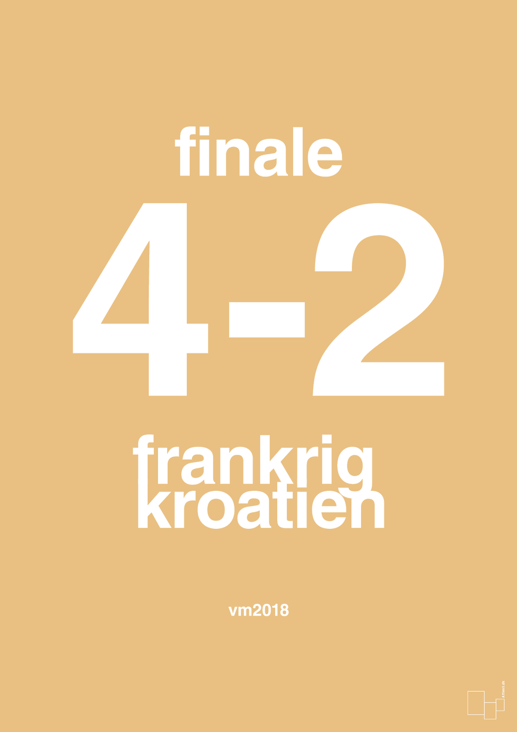 plakat: resultat for fodbold vm finalen i 2018 - charismatic-Fodbold-A1two3