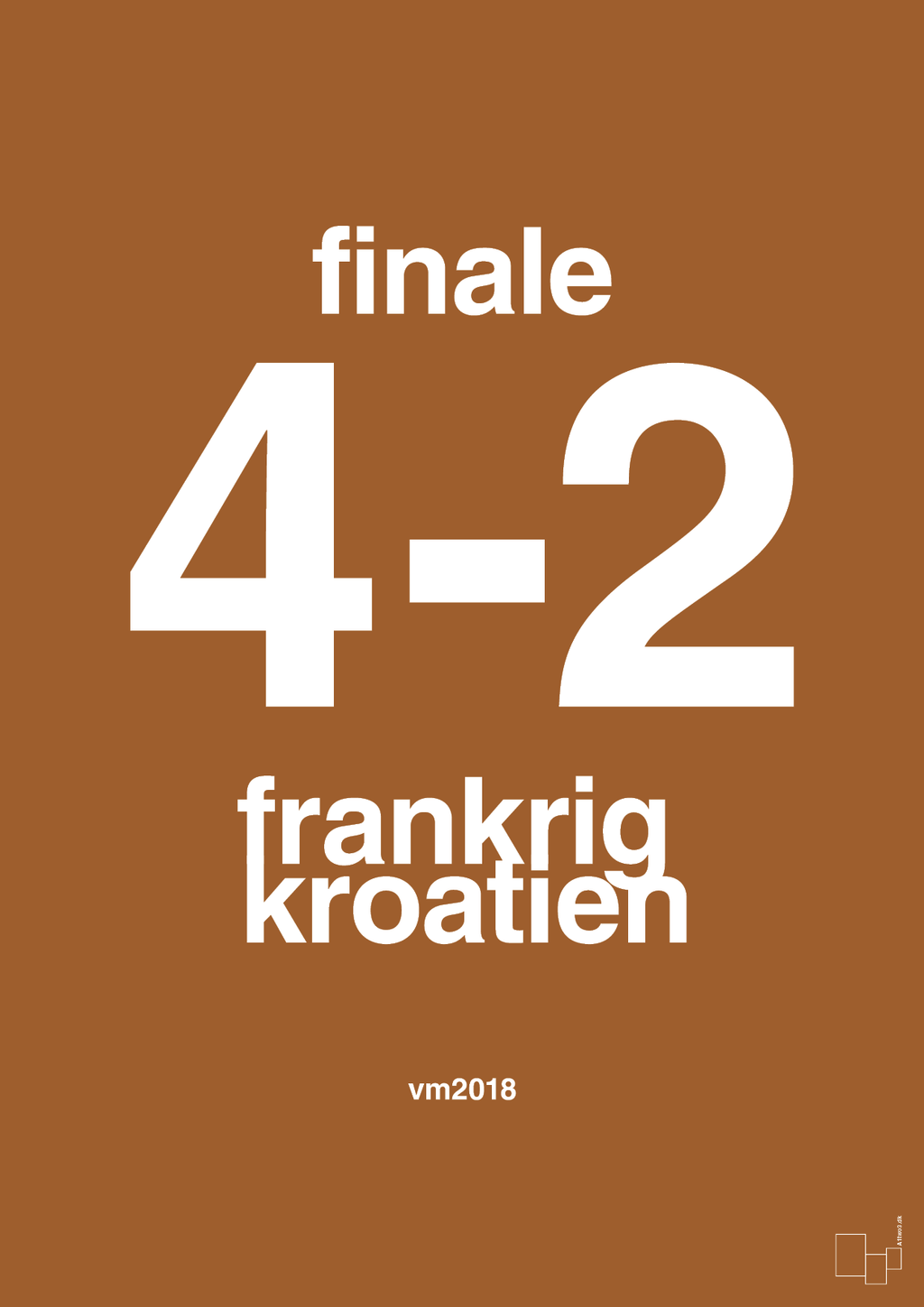 plakat: resultat for fodbold vm finalen i 2018 - cognac-Fodbold-A1two3