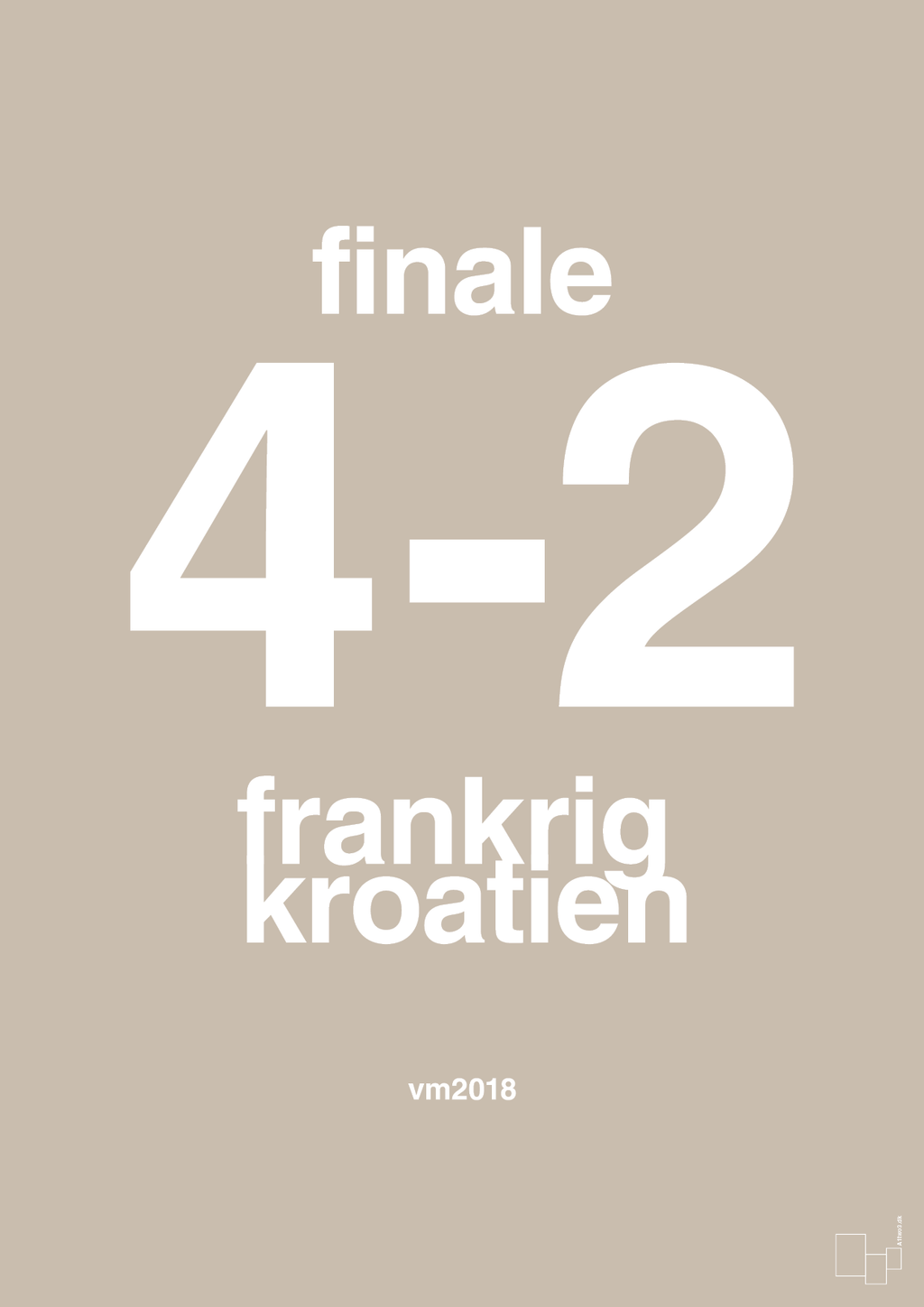 plakat: resultat for fodbold vm finalen i 2018 - creamy mushroom-Fodbold-A1two3