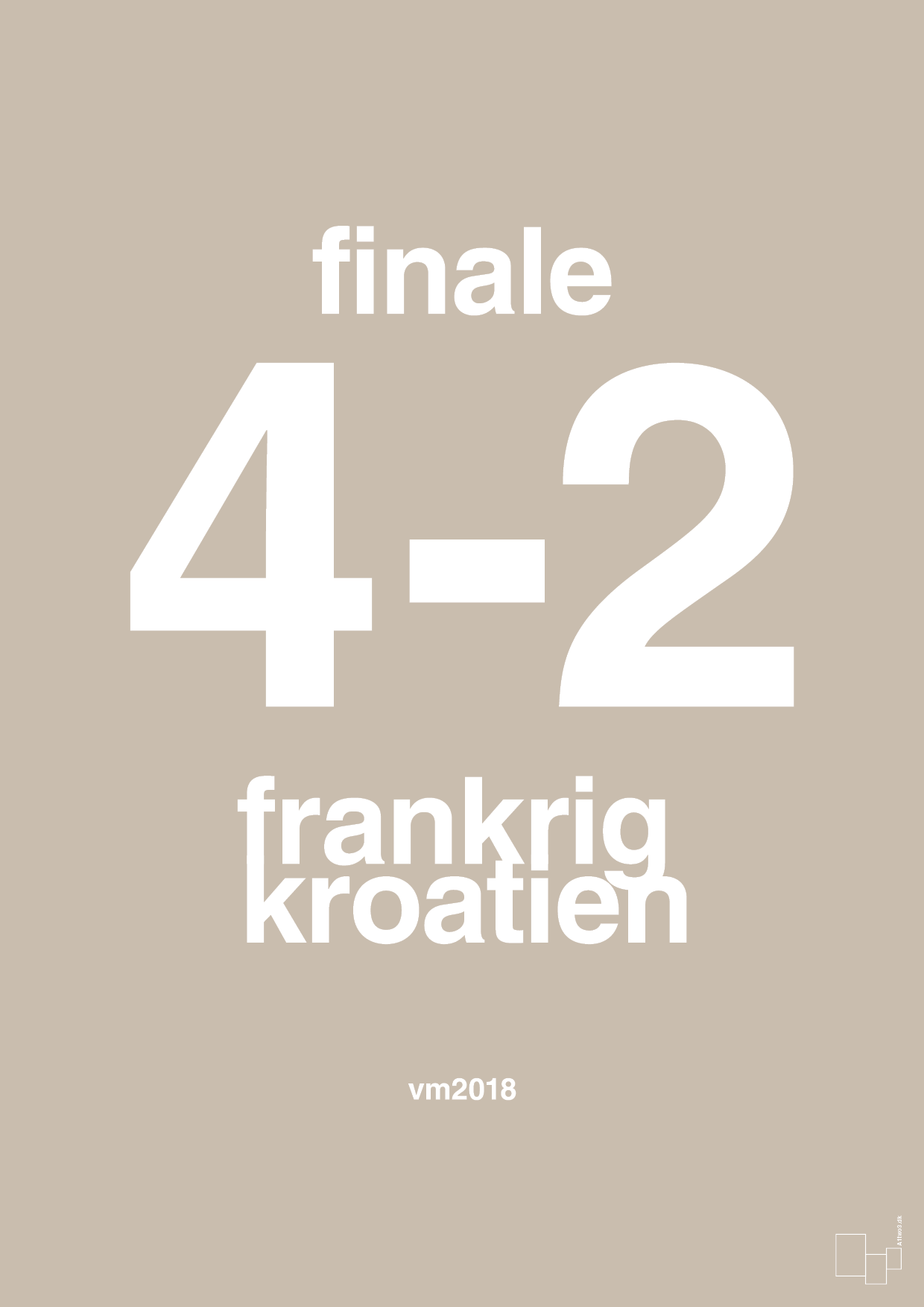 plakat: resultat for fodbold vm finalen i 2018 - creamy mushroom-Fodbold-A1two3