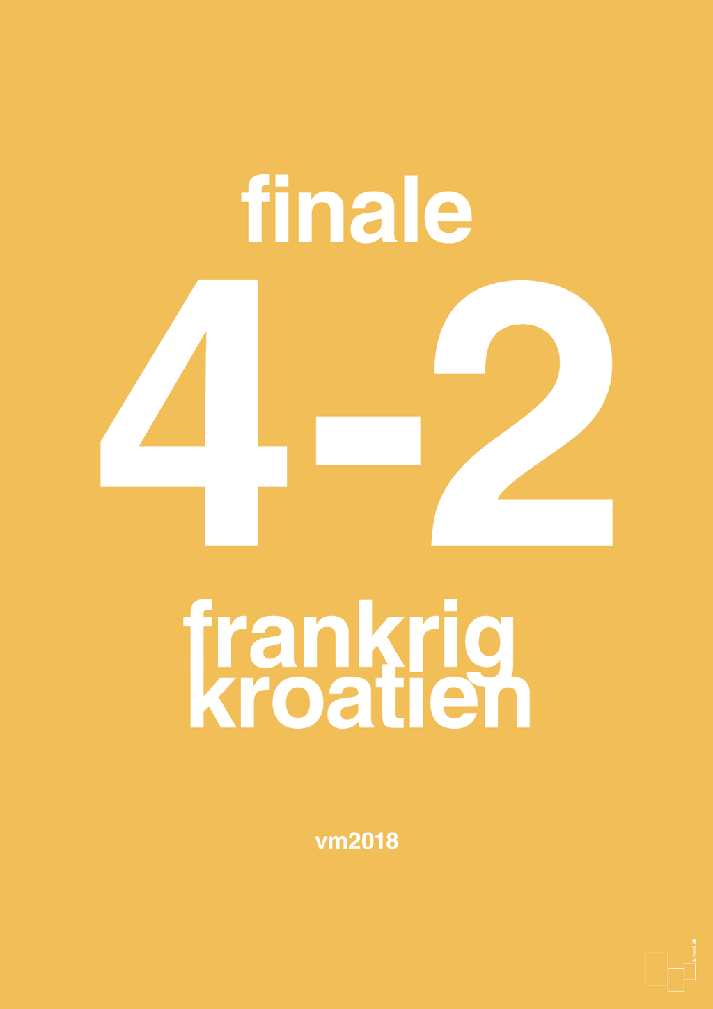 plakat: resultat for fodbold vm finalen i 2018 - honeycomb-Fodbold-A1two3