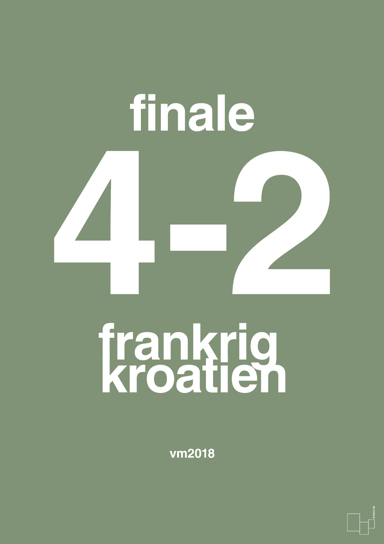 plakat: resultat for fodbold vm finalen i 2018 - jade-Fodbold-A1two3