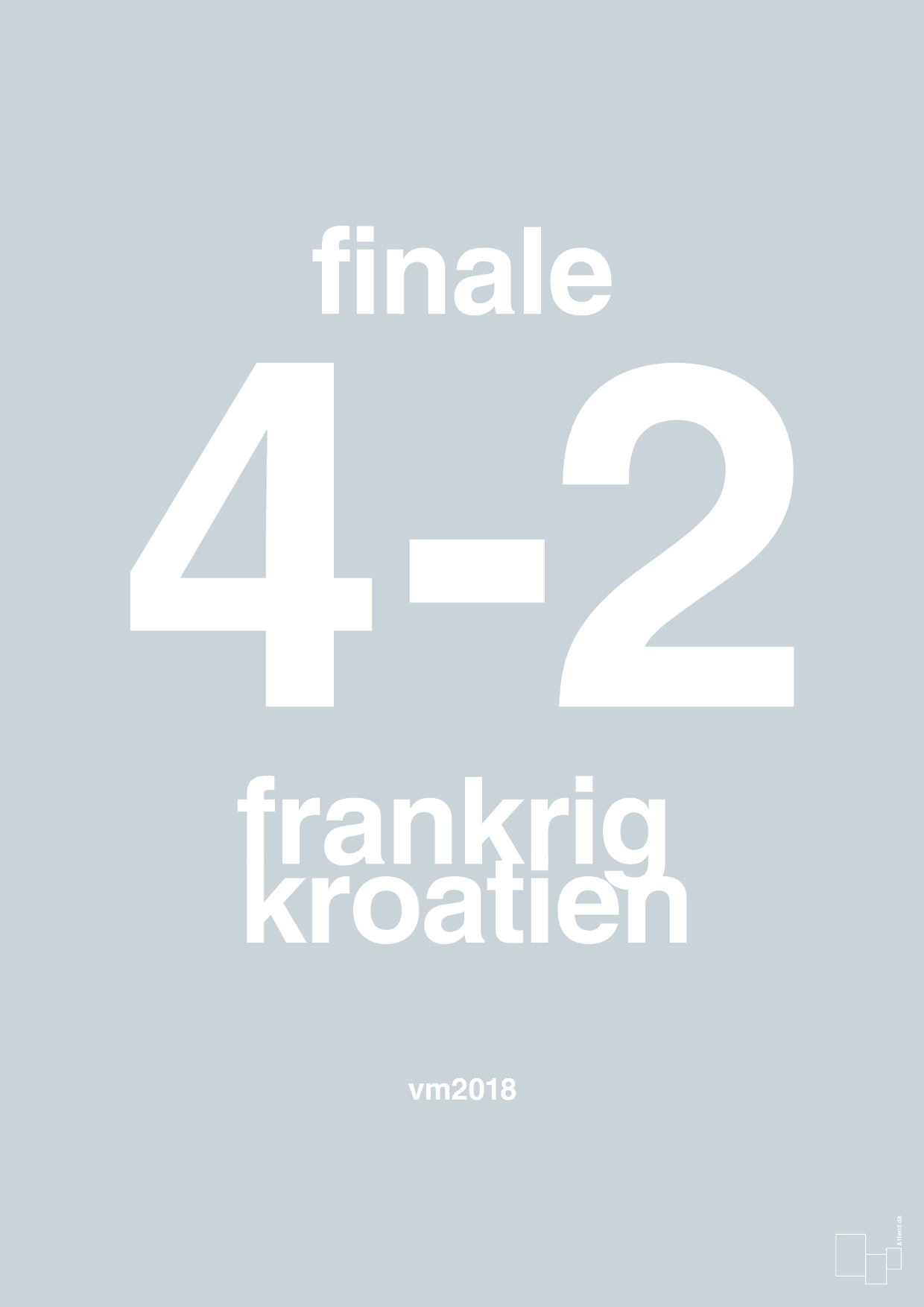 plakat: resultat for fodbold vm finalen i 2018 - light drizzle-Fodbold-A1two3