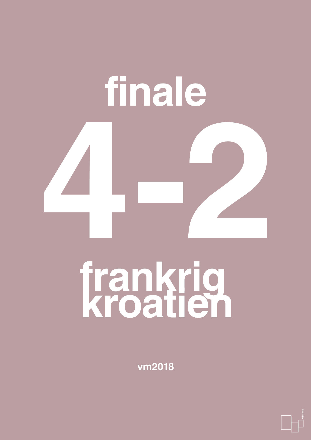 plakat: resultat for fodbold vm finalen i 2018 - light rose-Fodbold-A1two3