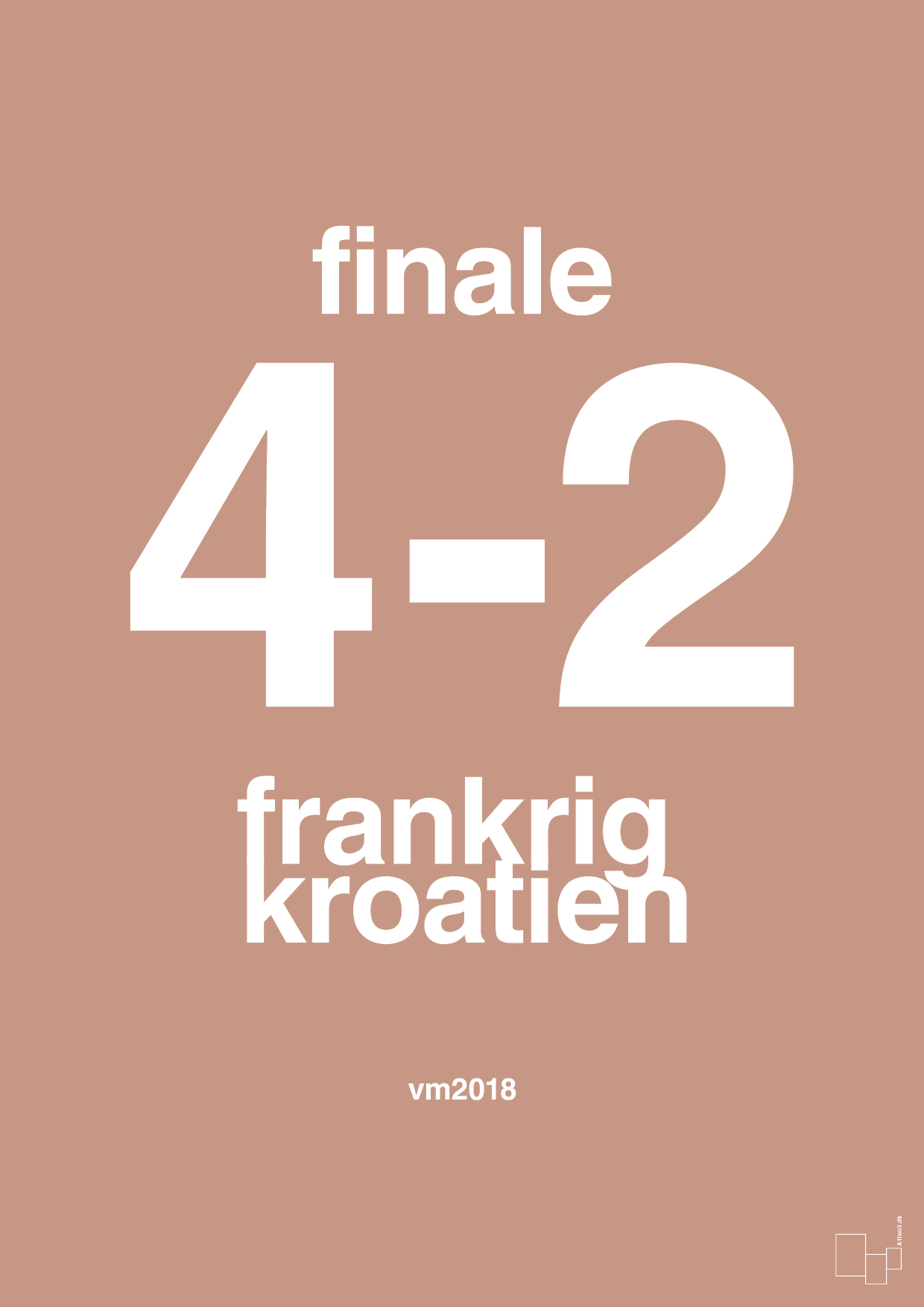 plakat: resultat for fodbold vm finalen i 2018 - powder-Fodbold-A1two3
