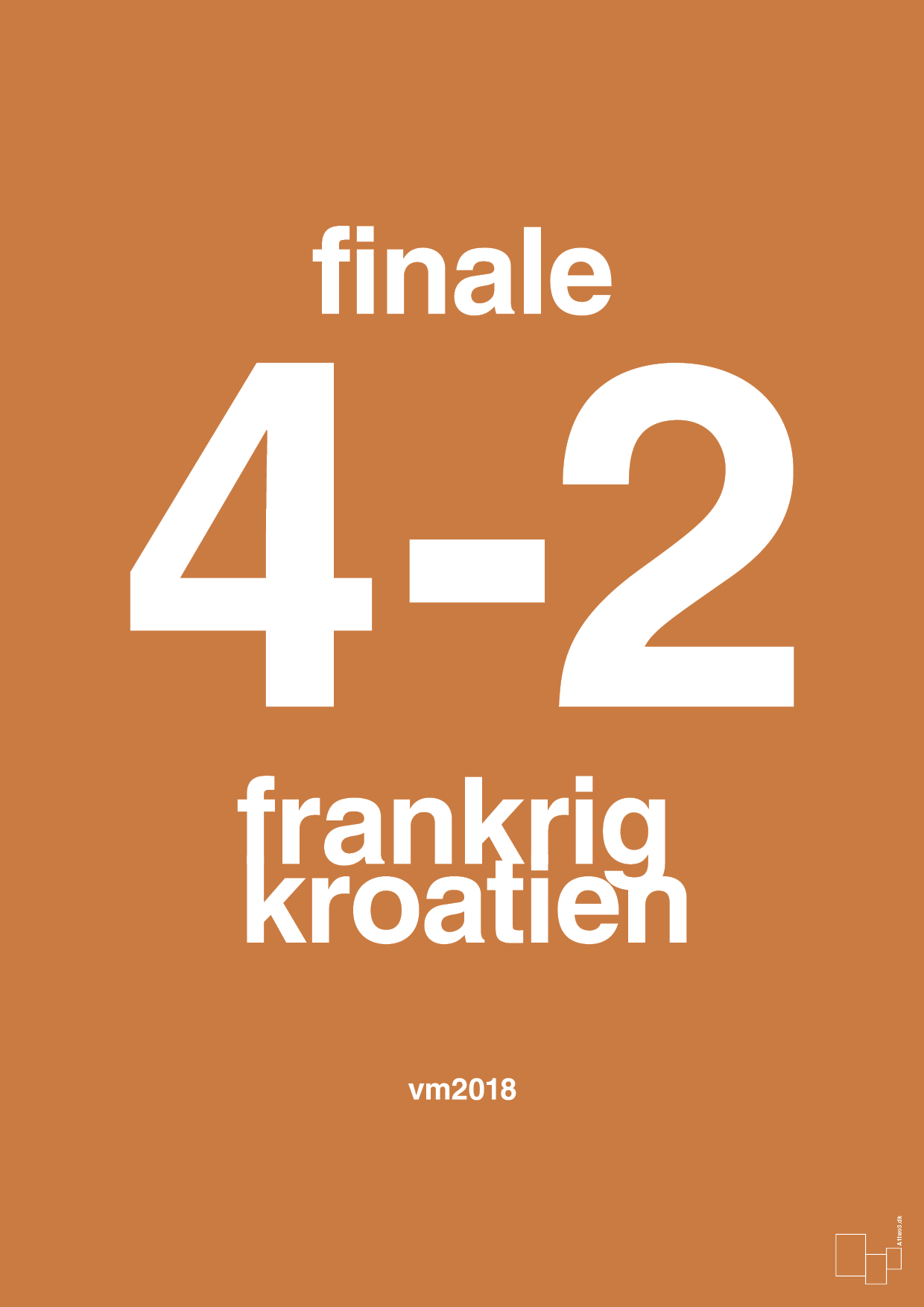 plakat: resultat for fodbold vm finalen i 2018 - rumba orange-Fodbold-A1two3