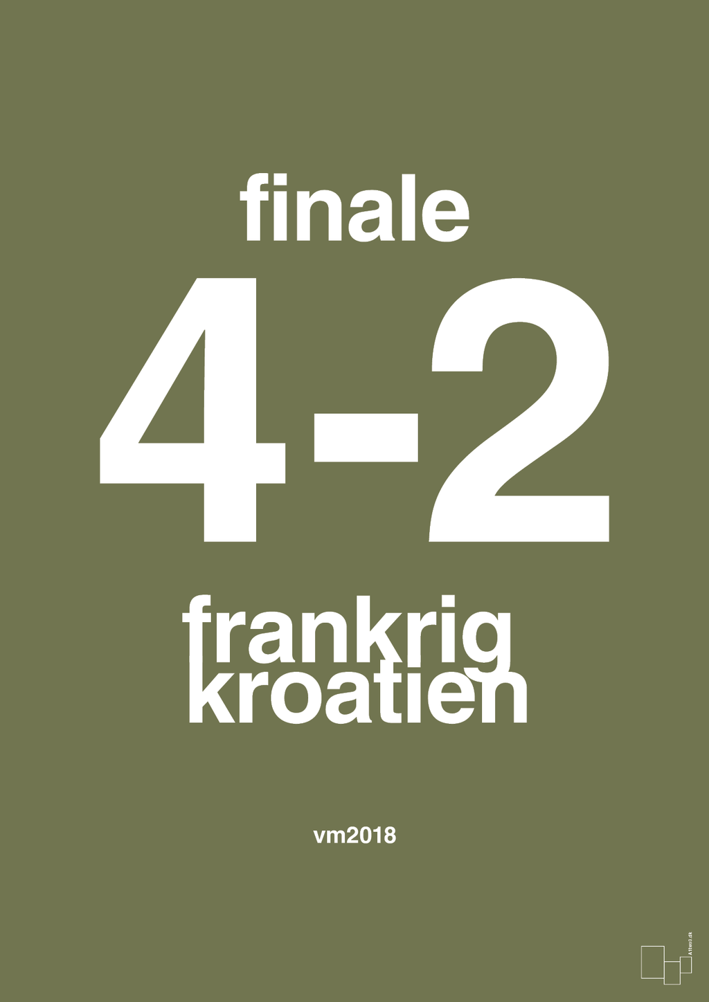 plakat: resultat for fodbold vm finalen i 2018 - secret meadow-Fodbold-A1two3