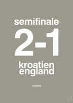 plakat: resultat for fodbold vm semifinale A i 2018 - battleship gray-Fodbold-A1two3